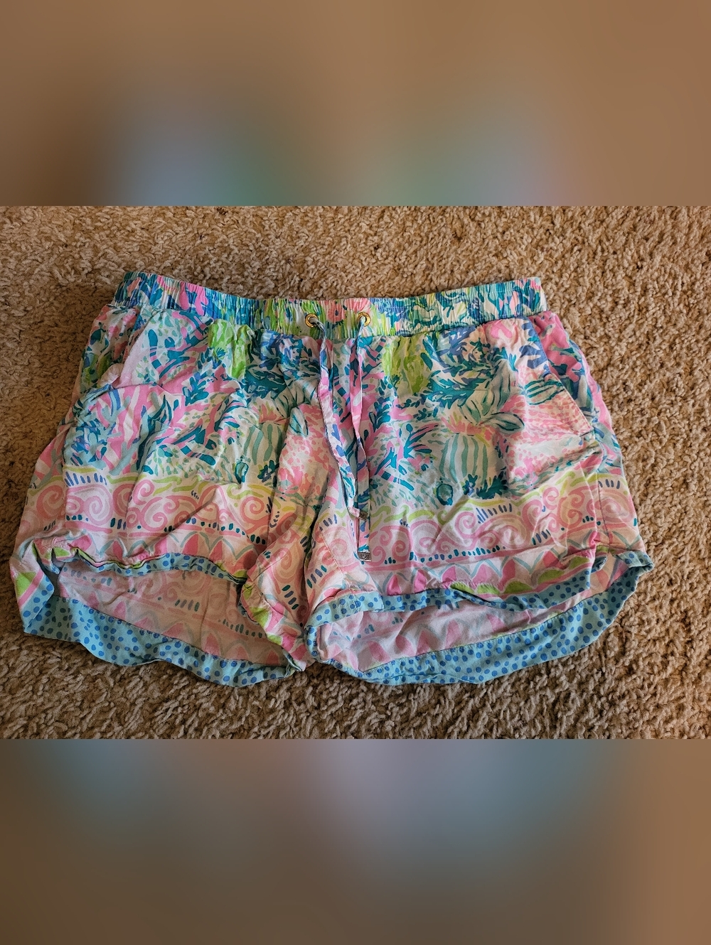 Lilly Pulitzer Pink Multicolor Floral Drawstring Shorts
